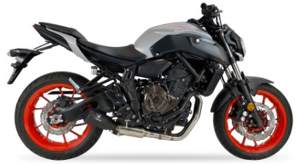 Auspuff Ixil IXRACE MK2 schwarz rund passend für Yamaha MT 07 Bj 2021 bis 2023