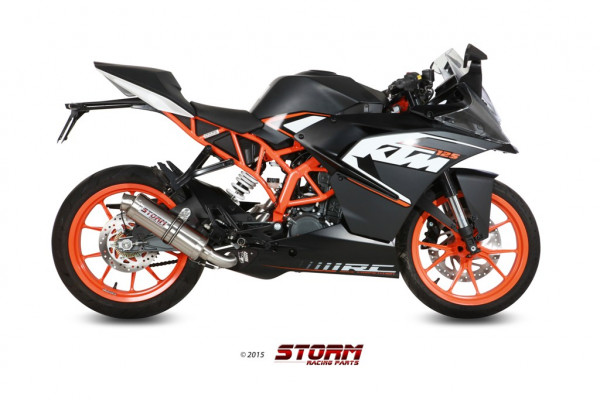 Auspuff Storm GP rund 300 mm KAT passend für KTM RC 125 Bj 2014 bis 2016