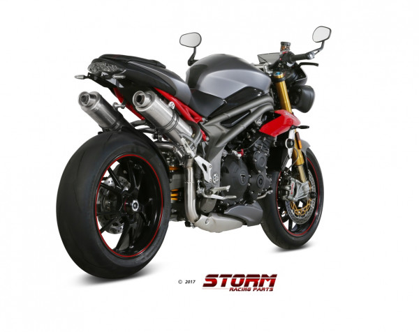 Auspuff Storm GP rund 300 mm passend für Triumph Speed Triple 1050 Bj 2011 bis 2015