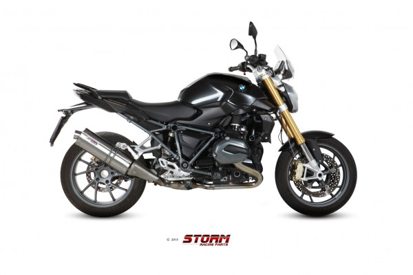 Auspuff Storm oval 400 mm passend für BMW R 1200 R R 1200 RS Bj 2015 bis 2016