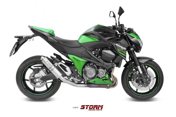 Auspuff Storm GP rund 300 mm passend für Kawasaki Z 800 e Bj 2013 bis 2016