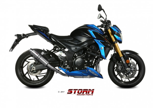 Auspuff Storm GP rund 300 mm passend für Suzuki GSX S 750 Bj 2017 bis 2020