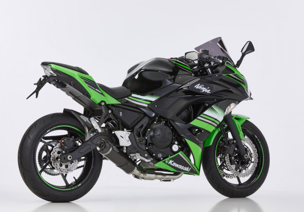 Auspuff Shark Street GP Carbon rund KAT passend für Kawasaki Ninja 650 Bj 2023 bis 2025