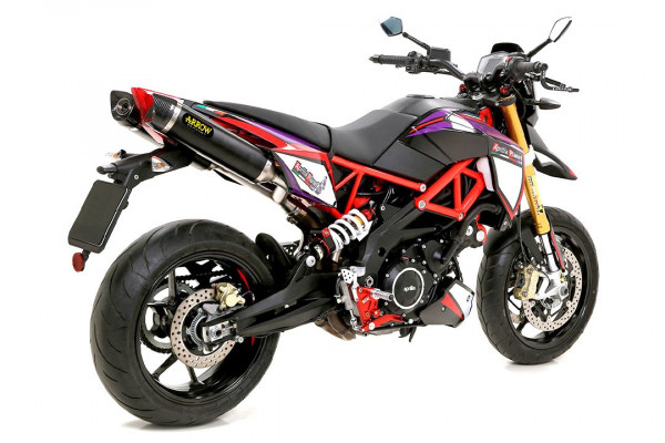 Auspuff Arrow Thunder Dark mit Carbonendkappe Aprilia Dorsoduro 900 Bj 2017 bis 2019