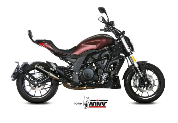 Auspuff MiVV MK3 schwarz rund passend für Benelli 502C Bj 2019 bis 2024