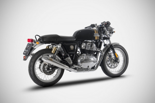 Auspuff Zard Edelstahl Royal Enfield Continental GT 650 Interceptor 650 Bj 2018 bis 2023