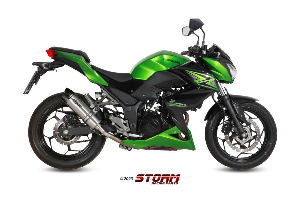 Auspuff Storm GP-C Carbonkappe rund passend für Kawasaki Z 300 Ninja 300 Bj 2013 bis 2016