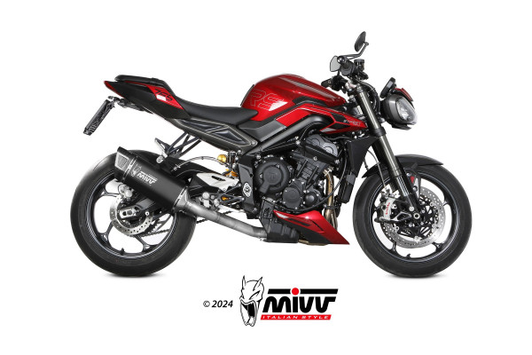 Auspuff MiVV SR-1 Titan schwarz KAT passend für Triumph Street Triple 765 R / RS Bj 2023 bis 2024