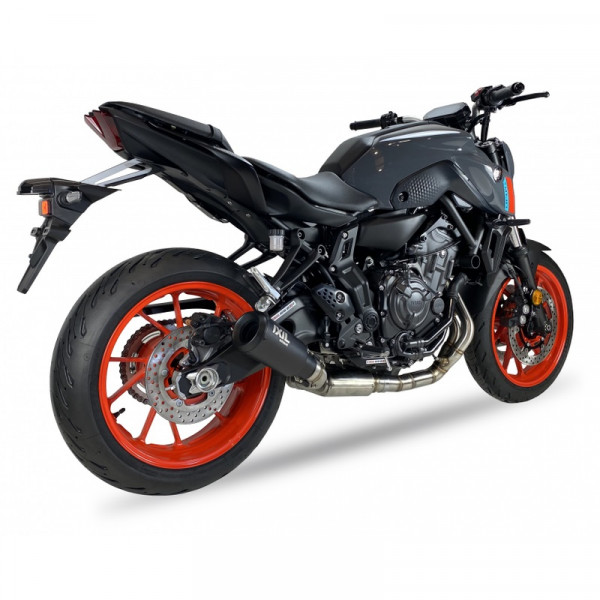 Auspuff Ixil RB schwarz rund passend für Yamaha MT 07 Bj 2021 bis 2024