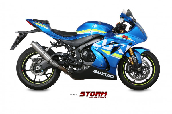 Auspuff Storm GP rund 300 mm passend für Suzuki GSX R 1000 Bj 2017 bis 2021