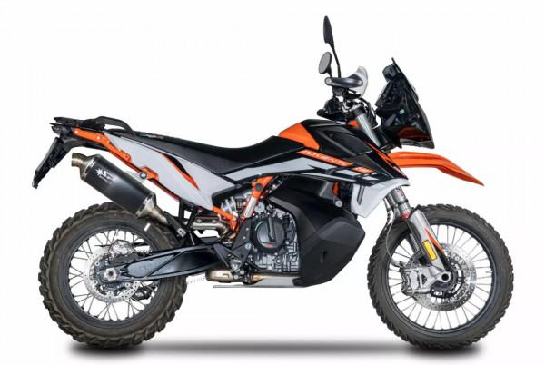 Auspuff Spark Dakar Edelstahl schwarz passend für KTM 790 Adventure Bj 2023 bis 2024