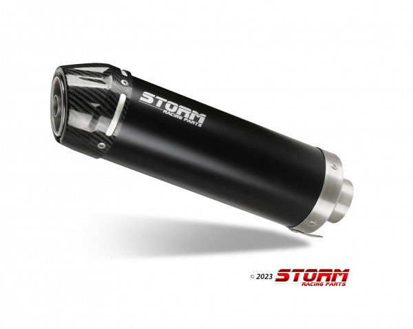 Auspuff Storm GP-C mit Carbonkappe rund 300 mm KTM Duke 125 Bj 2021 bis 2023