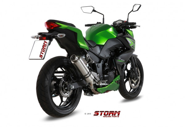 Auspuff Storm GP rund 300 mm passend für Kawasaki Ninja 300 Z 300 Bj 2013 bis 2016