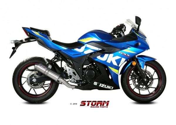 Auspuff Storm GP rund 300 mm passend für Suzuki GSX 250 R Bj 2017 bis 2021