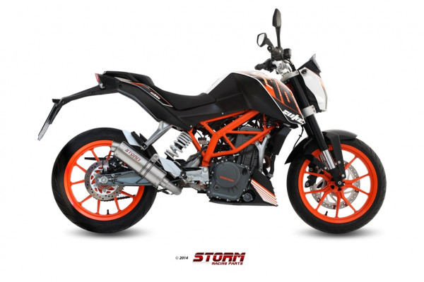 Auspuff Storm GP rund 300 mm KAT passend für KTM Duke 390 Bj 2013 bis 2016