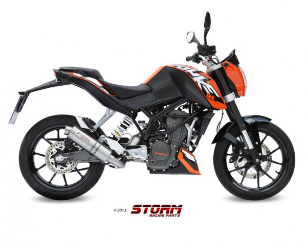 Auspuff Storm GP rund 300 mm KAT passend für KTM Duke 200 Bj 2012 bis 2014