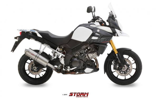 Auspuff Storm oval 400 mm passend für Suzuki DL 1000 V Strom Bj 2014 bis 2020