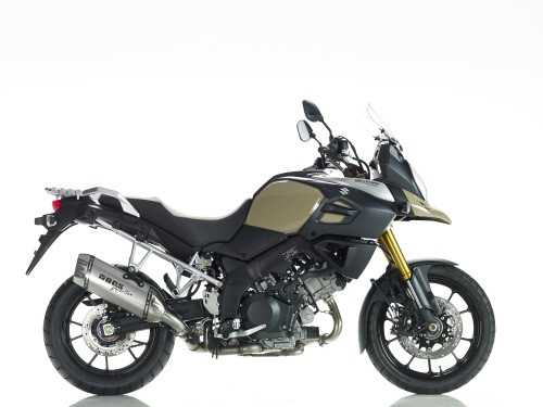 Auspuff BOS Desert Fox Edelstahl passend für Suzuki DL 1000 V Strom Bj 2013 bis 2016