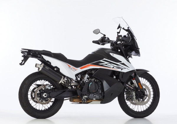 Auspuff Hurric RAC1 schwarz oval passend für KTM 790 Adventure 790 Adventure R Bj 2019 bis 2021